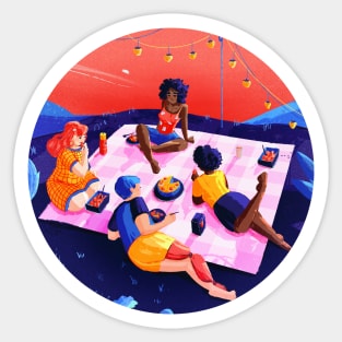 Strawberry Picnic_RoundVersion Sticker